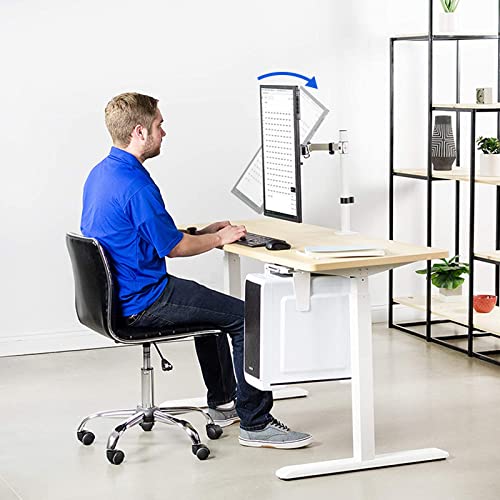 suptek Desk Mount for 13-32 Inch Monitor, Articulated and Swivel Monitor Arm, Height Adjustable 400 mm, VESA 75/100 mm, Max Load 10 kg, Clamp and Eyelet, Black, MD9421 (White)