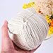 Pangda Cotton Macrame Cord Twine, Craft Rope Yarn for DIY Plant Hanger Wall Hanging Decoration, Natural Color (150 m Long, 4 mm Diameter)