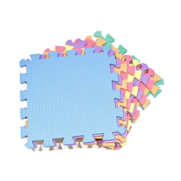 M.Y Interlocking Foam Play Mat - 29x29cm Thick, Multi Colour Soft EVA Baby Floor Tiles