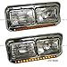 Kenworth Peterbilt Western Star Headlight with Amber LED Bezel - LH & RH