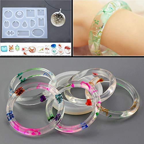 image for Ouncekey 75 Pack Resin Silicone Molds Jewelry Casting Molds Resin Jewe