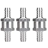 YIYATOO 3pcs New 10mm 3/8" Fuel Non Return One Way Check Valve Petrol Diesel Aluminium Alloy