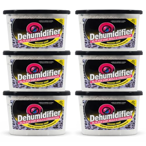 AMROAH 6 Pack 600ml Humidity Moisture Absorbers Boxes Dehumidifier & Odor Eliminator with Activated Carbon, Absorber Moisture Containers for Home Bathroom Basement Closet Kitchen Wardrobe