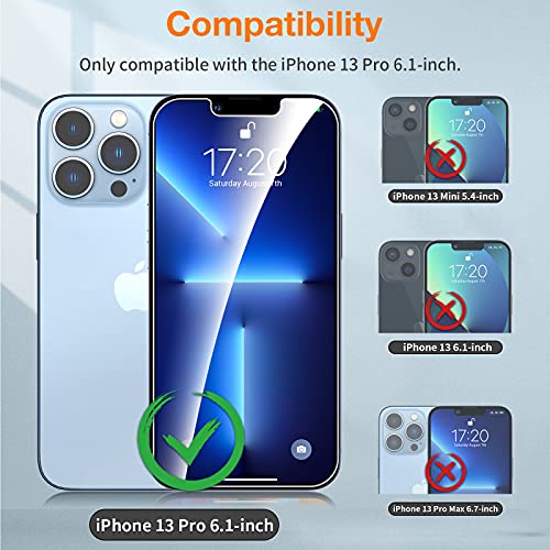 EGV [3+2 Pack] Screen Protector for iPhone 13 Pro 6.1 Inch with Camera Lens Protector, Tempered