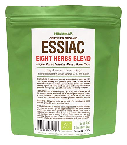 Organic Essiac Tea Infuser Bags, 8 Herbs Recipe Including Sheep Sorrel Roots., Easy To Use Infuser Bags, 8 Infuser Bags, Approx 8 Weeks Supply. - Thumbnail 3
