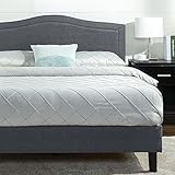Zinus Anne Upholstered Detail Stitched Scalloped Platform Bed, Queen