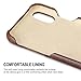 iPhone X Case, Benuo [Card Slot Vintage Series] Genuine Leather Case with 2 Card Slots, Ultra Slim Leather Case Back Cover for iPhone X (Stylish Brown)