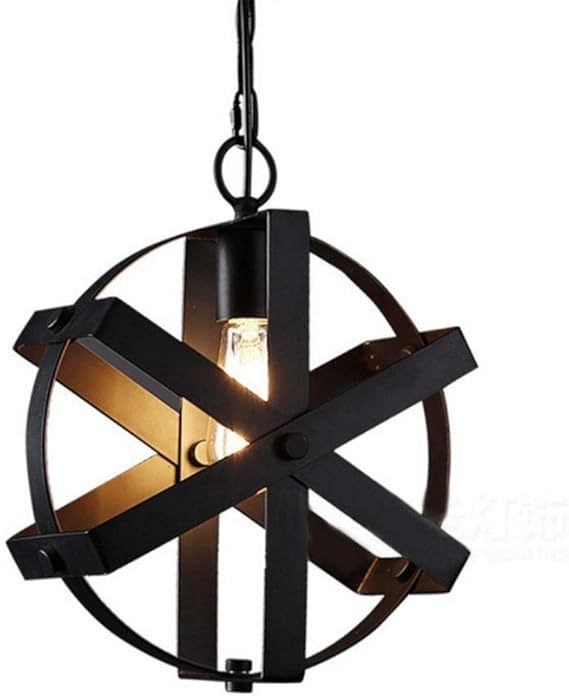 Foicags Retro-Stil Leuchter E27 Edison-Birnen Black Metal