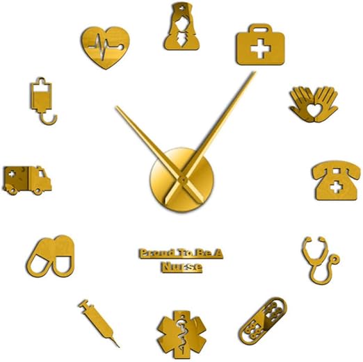 Reloj De Pared Orgulloso De Ser Una Enfermera 3d Diy Mute Efecto