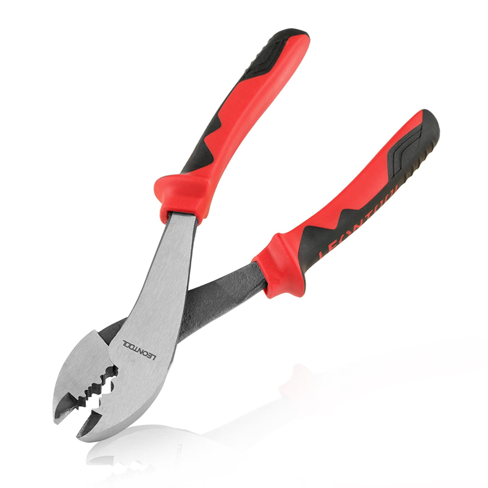 LEONTOOL Crimping Tool With Cutter 8-Inch Electrical Pliers Terminal Crimp Pliers, Wire Crimper Cutting Tool With TPR Handle for 10 to 22 AWG Terminals and Connectors