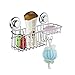 MaxHold No-Drilling/Suction Cup Multi-Functional Combo Caddy Organizer Basket - Vaccum System - Stainless Steel Never Rust - for Bathroom & Kitchen Storage