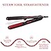 Showliss Professional Ceramic Cold Steam Hair Straightener Flat Iron with Comb Teeth for Better Straightening and Curling, LCD Display, Dual Voltage