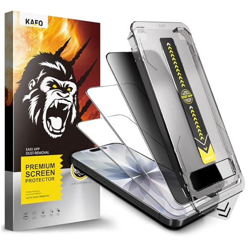 Película protectora de pantalla de vidrio 9h + de 3 piezas para iPhone, vidrio templado súper duro [resistente a la rotura de grado militar] con herramientas de instalación fáciles actualizadas (17pro max)