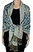 Peach Couture Elegant Double Layer Reversible Paisley Pashmina Shawl Wrap Scarf Turquoise