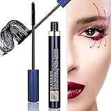 4D Fiber Lash Mascara - KASI Waterproof Smudgeproof Long Lasting Eyelashes Extension Mascara for Lengthening with Crystal Eyelash Comb - Black