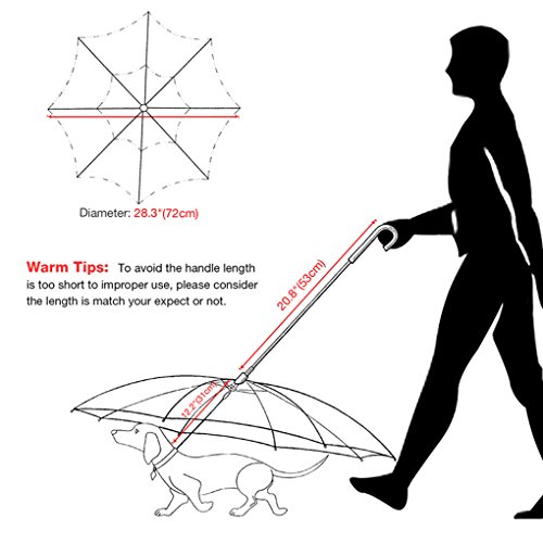 Dog Assembly Umbrella Cap Transparent Pet Towline Hat Puppy Towrope Walk Dog Parasol Leash Rain Bumbershoot
