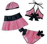 Pink & Black Baby Toddler Girls Swimwear Bikini Kids Swimsuit SW3 (3T(100CM))