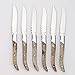 FLYINGCOLORS Laguiole Steak Knife Set. Stainless Steel, Wooden Handle, Gift Box, 6 Pieces