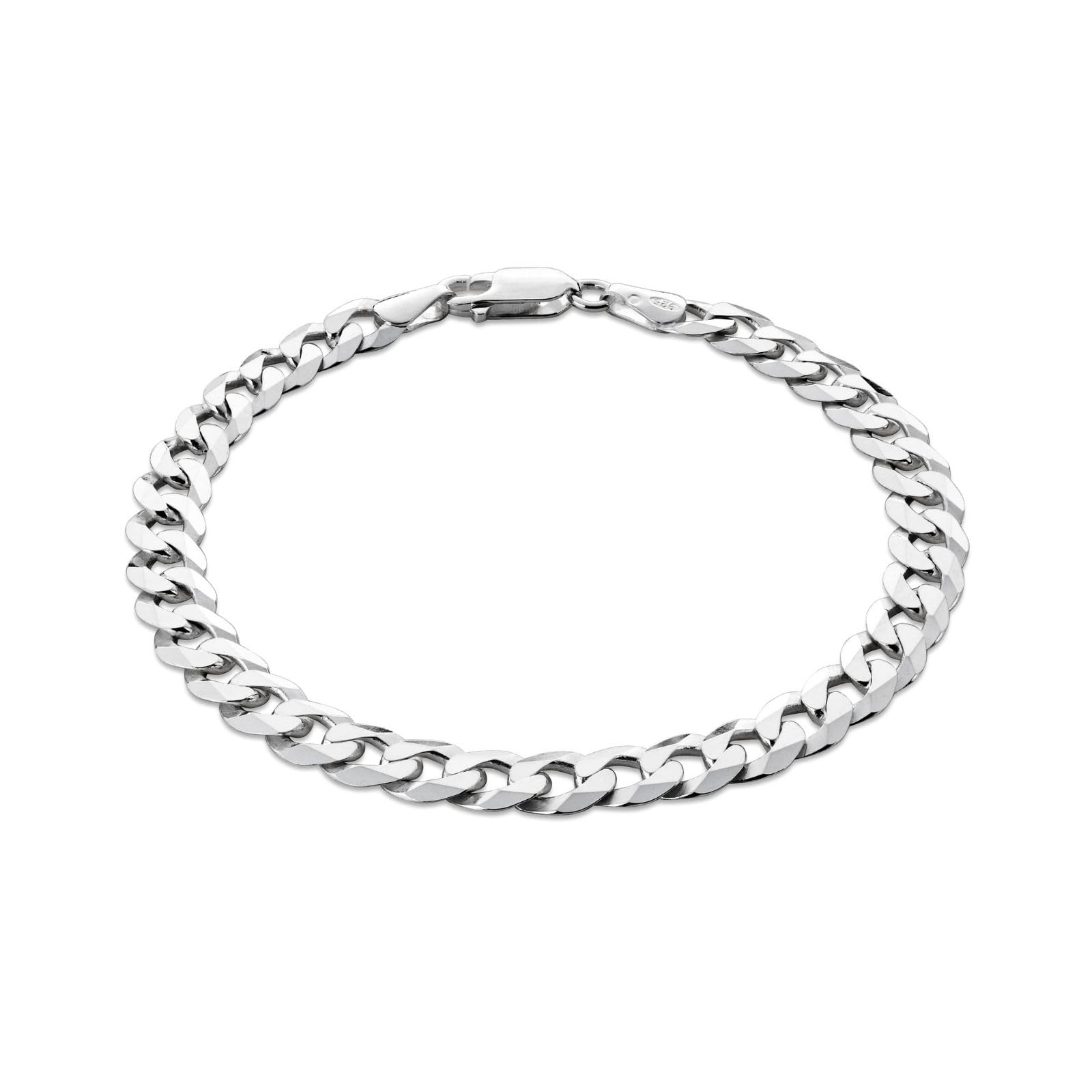 Mens Bracelet Made Of High Quality 925 Sterling Silver With Classic Curb Chain