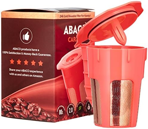 ABACO 24K Gold Reusable K-Carafe/K-Cup Coffee Filter(4-5 Cup) for Keurig 2.0 K200,K300,K400,K500 Series Brewers