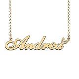 HUAN XUN 18K Gold Plated Name Necklace Andrea for