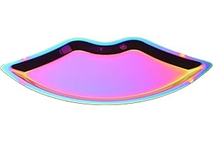 INOOMP Lip Shaped Jewelry Tray Stainless Steel Cosmetic Organizer Tray for Vanity and Accessory Storage