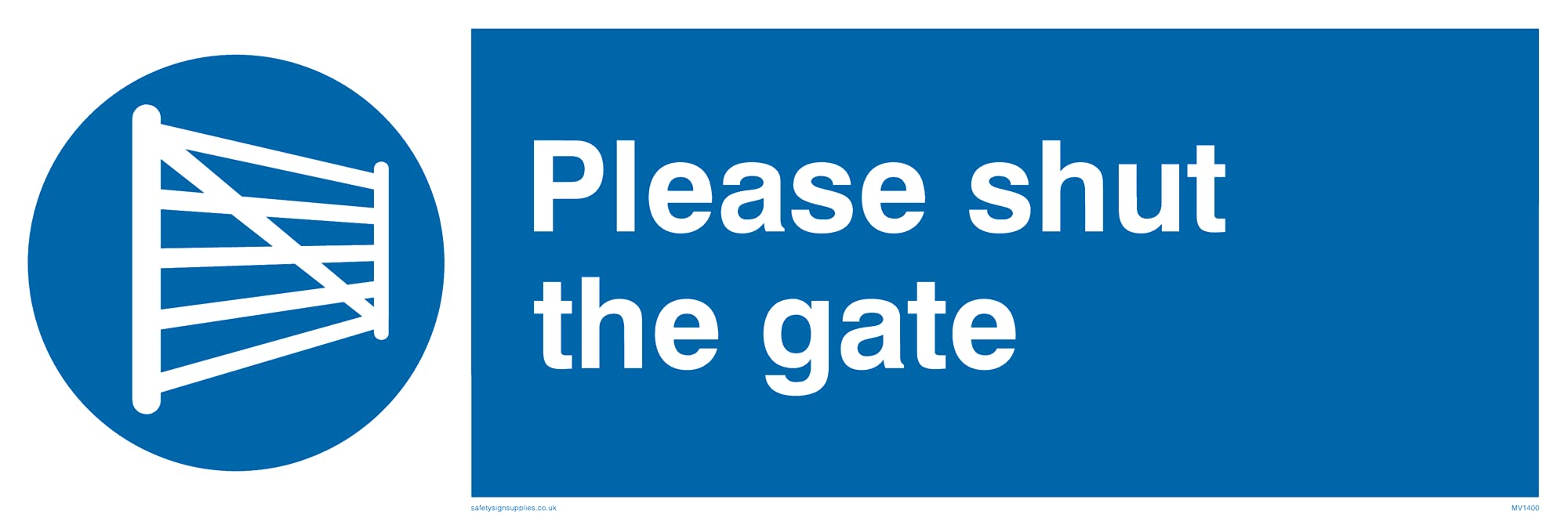 Please Shut Gate Sign - 300x100mm - L31
