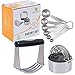 Stainless Steel Pastry Tools by Easyhomeart. Rustproof Dough Blender, Biscuit Cutter Set of 5 and 6 Measuring Spoons for Professional Baking in Your Home Kitchen.