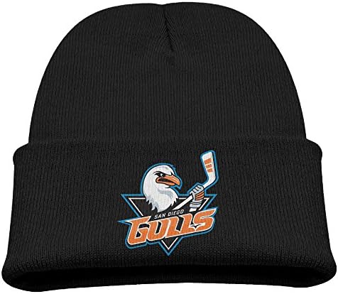 Ducks Hockey San Diego Gulls Dallas Eakins Logo Cute Knit Cap Cool Beanie Hats Black Youth
