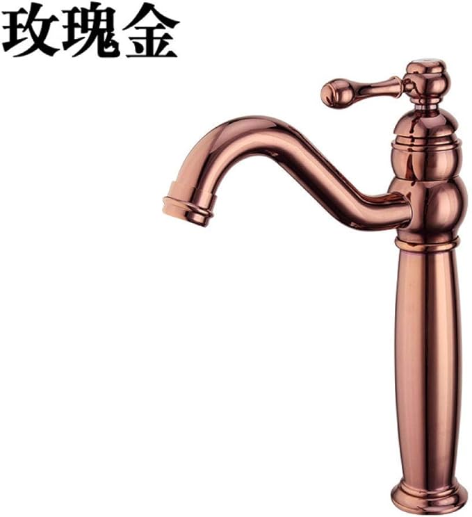 WANDOM Europäische antike vergoldete Kupfer Becken Wasserhahn Einloch