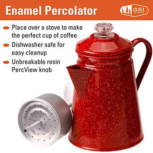 GSI Outdoors Percolator Coffee Pot Enamelware Campfire Coffee