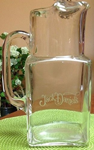 Vintage Jack Daniels Whiskey Glass Pitcher By Fenton Hand Blown Glass Carafe Decanter