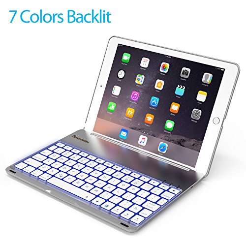 Favormates Keyboard Case for iPad 2018 (6th Gen) - iPad 2017 (5th Gen) -iPad Air 1 - Thin & Light - Aluminum Alloy - Wireless/BT - Backlit 7 Color - iPad Case with Keyboard (only for 9.7 inch ipad)