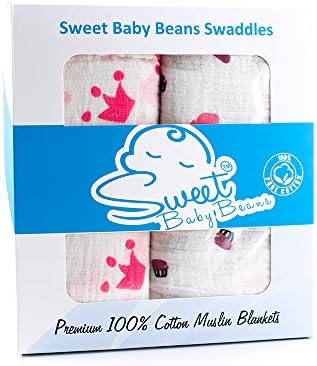 100% Cotton Muslin Baby Swaddles (Cupcake/ Princess)