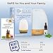 LARGE Aromatherapy Essential Oil Diffuser and Aroma Oil Set - Ultrasonic Cool Mist Humidifier with LED Light for Home Bedroom Spa or Bathroom, Bamboo Design Best Gift, 380 ML, GENIANI