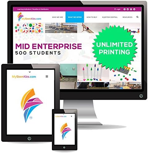 MyStemKits 1-year Subscription for Mid-Size Enterprise: Cloud access to over 150 3D-printable kits & lessons (unlimited printing and you pick what, when, how many)