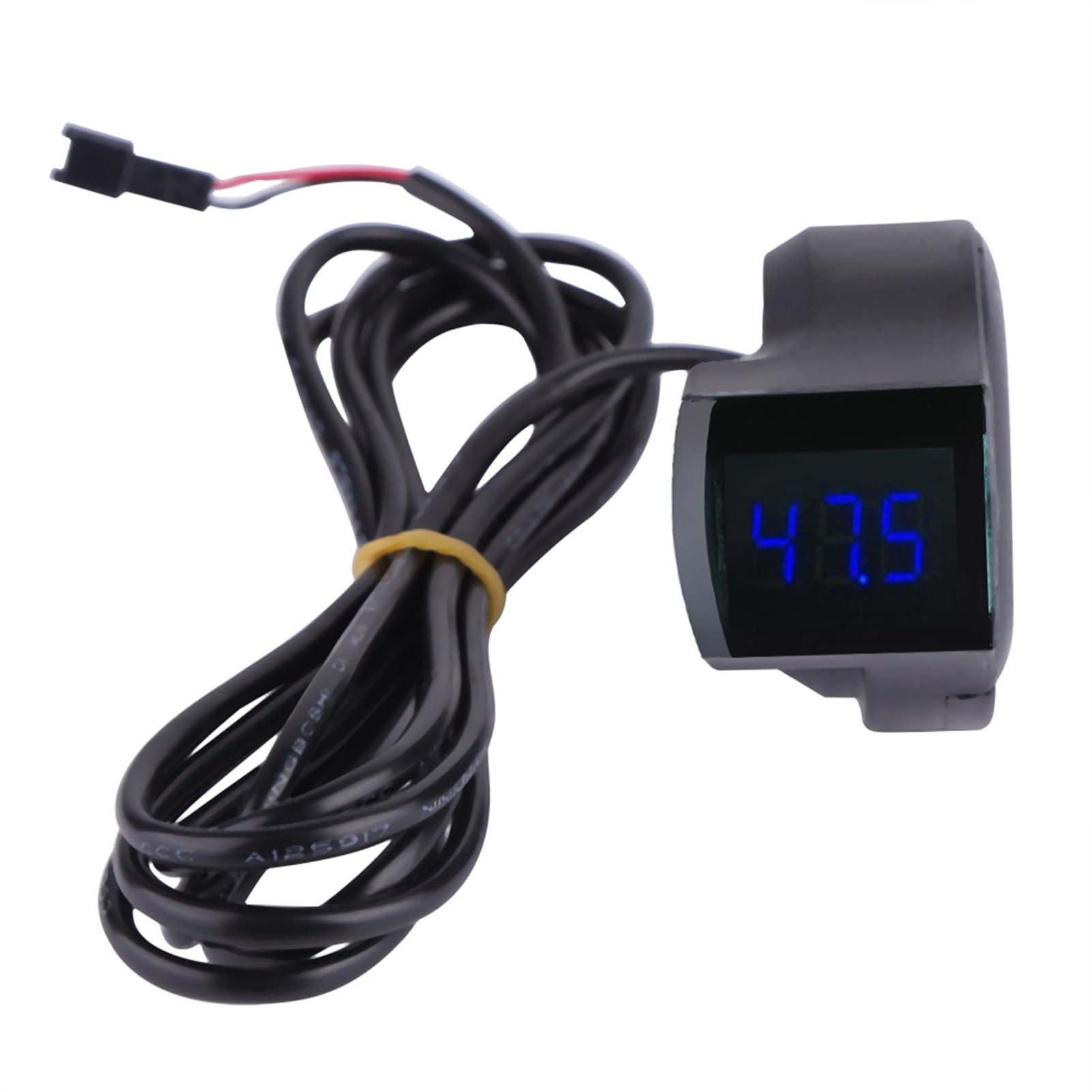 Demeras Voltmeter with Digital Voltage Display and Wire Cable for Scooter Electric Scooter Black