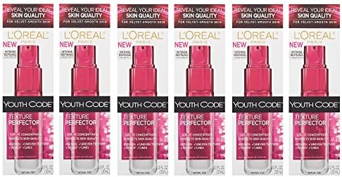 L'Oreal Youth Code Texture Perfector Serum, 1 Oz (6 Pack) + FREE Luxury Luffa Loofah Bath Sponge On A Rope, Color May Vary