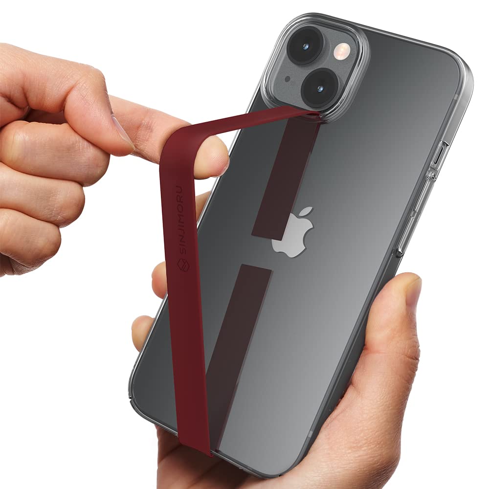 Sinjimoru Ultra Slim Phone Loop Finger Holder, Secure Strap as Mobile Grip Compatible with iPhone Case & Samsung Phone. Sinji Loop Wine Red — image 1