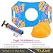 Flybar Pogo Trick Ball for Kids, Trick Bounce Board for Boys and Girls Ages 6+, Up to 160 lbs, Includes Pump, Easy to Carry Handle, Durable Plastic Deck Indoor, Outdoor Toy Pogo Jumper (Blue Dawn)