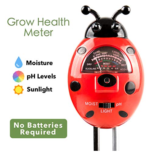 Soil pH Meter, 3-in-1 Soil Tester Kits with Moisture,Light and PH Test for Garden, Farm, Lawn, Indoor & Outdoor (No Battery Needed)