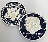 Aizics Mint Limited Edition Blue/Silver 2017 President Donald Trump Inaugural EAGLE Commemorative Novelty Item 38mm. 45th President of the United States of America