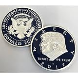 Limited Edition Blue/Silver 2017 President Donald Trump Inaugural EAGLE Commemorative Novelty Coin 38mm. 45th President of the United States of America