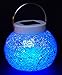 LiteFuze Mosaic Glass Rechargeable Solar Lamp with Night Auto-Sensor Switch - Blue