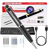 Hidden Spy Camera Pen 1080p, Portable Mini Pen Cameras HD Camcorder Surveillance DVR Camera Video and Photo Quality Clear with 10 Ink Refills and Protected Bag
