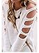 Locryz Women Solid Round Neck Hollow Knitting Pullover Sweater