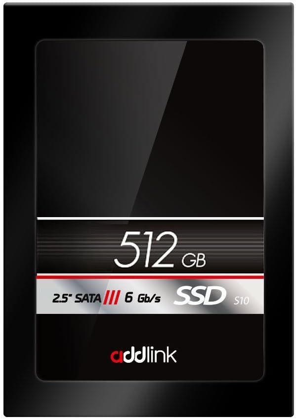 addlink SSD S10 512GB SATAIII 6Gb/s 2.5-inch/7mm Internal Solid State Drive with Read 560MB/s Write 500MB/s (ad512GBS10S3)