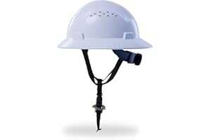 AnTools White Full Brim Hard Hat, OSHA Approved Construction Helmets for Men, 4-Point Adjustable Suspension, ANSI Z89.1