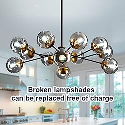 SZXYKEJI 12-Light Glass Chandelier，Large