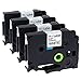 Label KINGDOM Compatible Labels Replacement for Brother P-touch TZ TZe TZe-231 TZ-231 Label Tape for PT-D210 PT-H100 PT-D400AD PT-1290 Label Makers, 12mm 0.47 Inch Laminated Black on White, 4-Pack primary
